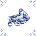 Delft Blue Ceramic Tile- Duck Family︱Bathroom Tile, Splashback, Kitchen Tiles, Modern Dutch Style
