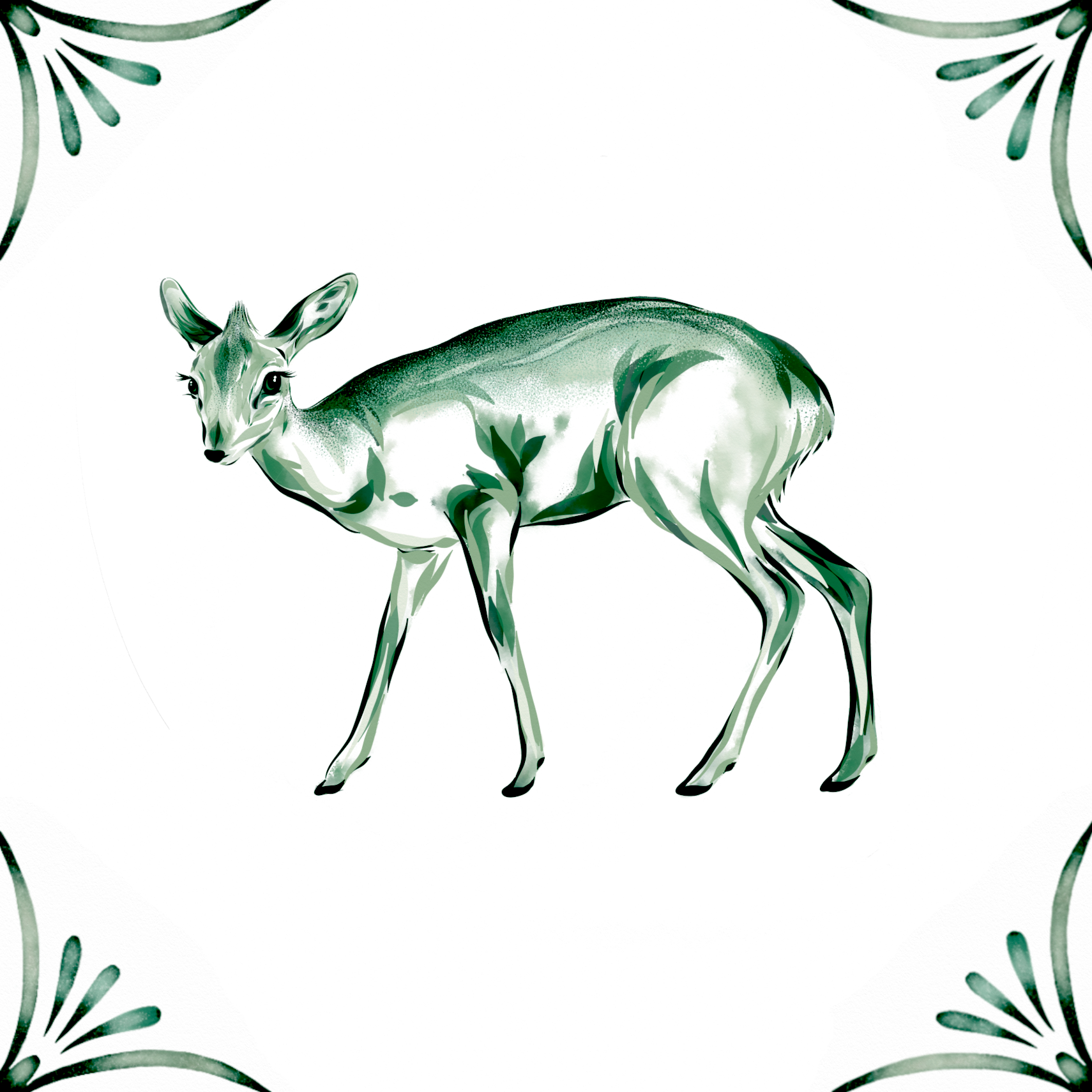 Delft Blue Ceramic Tile- Dik-Dik︱Bathroom Tile, Splashback, Kitchen Tiles, Modern Dutch Style