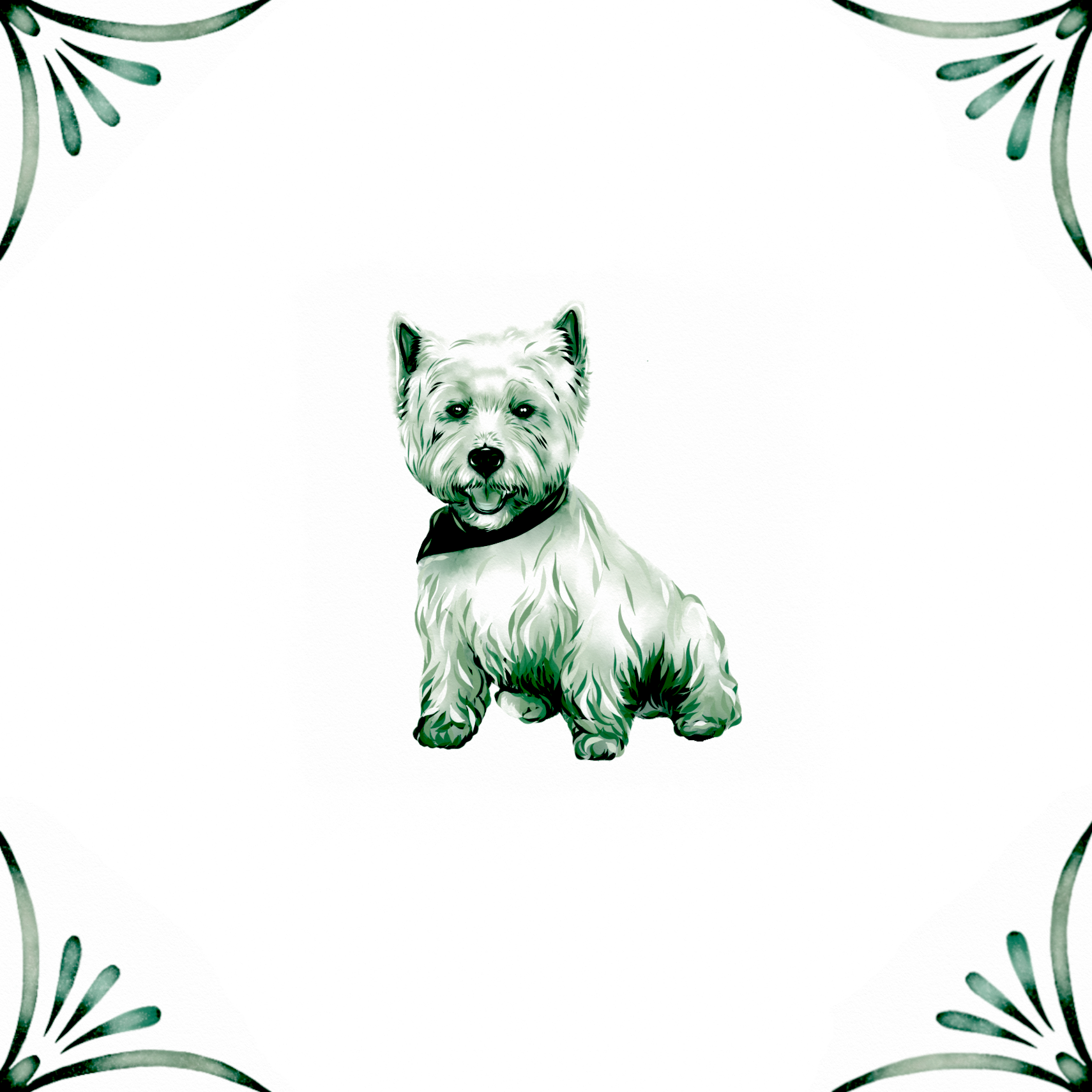 Delft Blue Ceramic Tile / Ornament- Unique Personalised Animal / Pet / House etc Tile︱Bathroom Tiles, Splashback, Modern Dutch Style