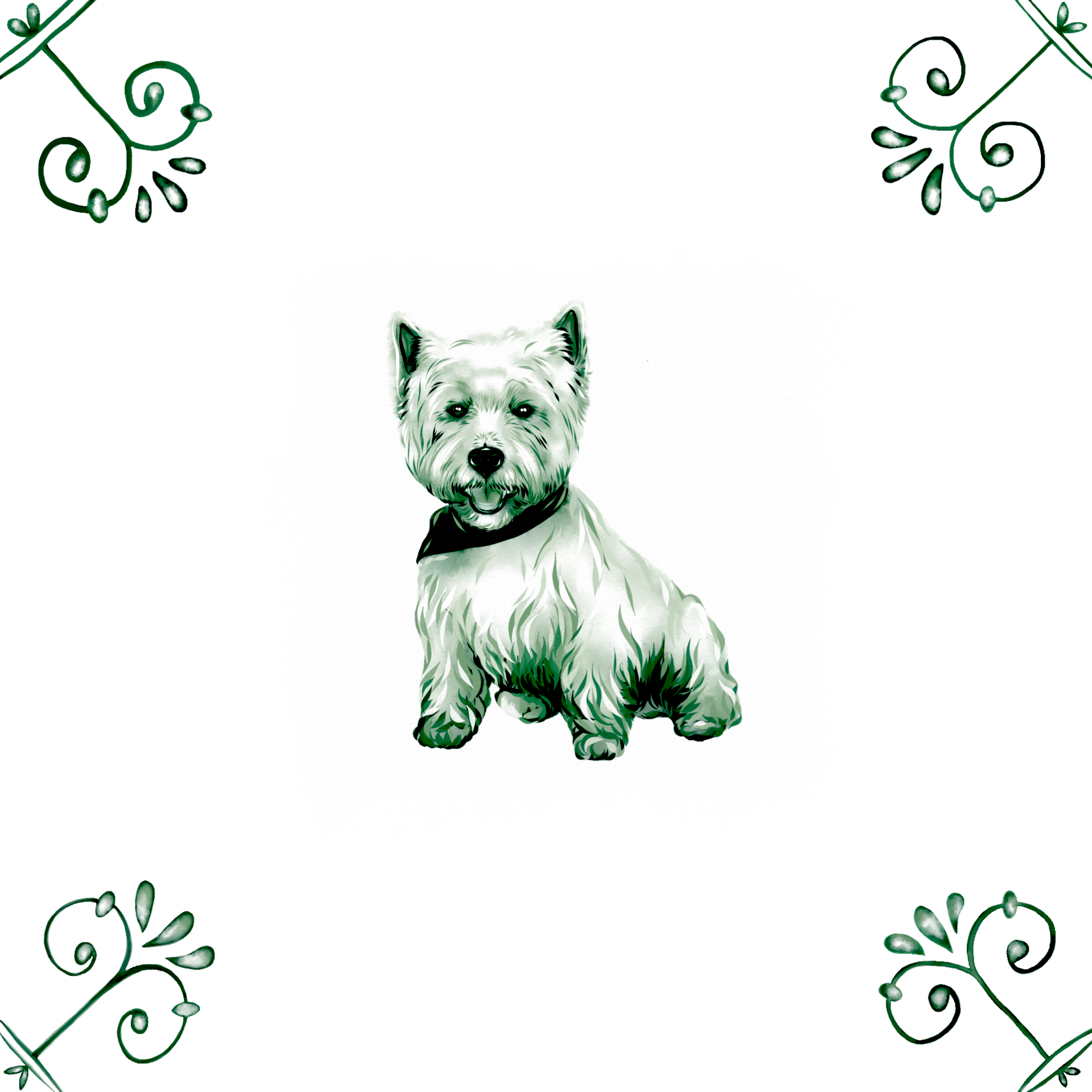Delft Blue Ceramic Tile / Ornament- Unique Personalised Animal / Pet / House etc Tile︱Bathroom Tiles, Splashback, Modern Dutch Style