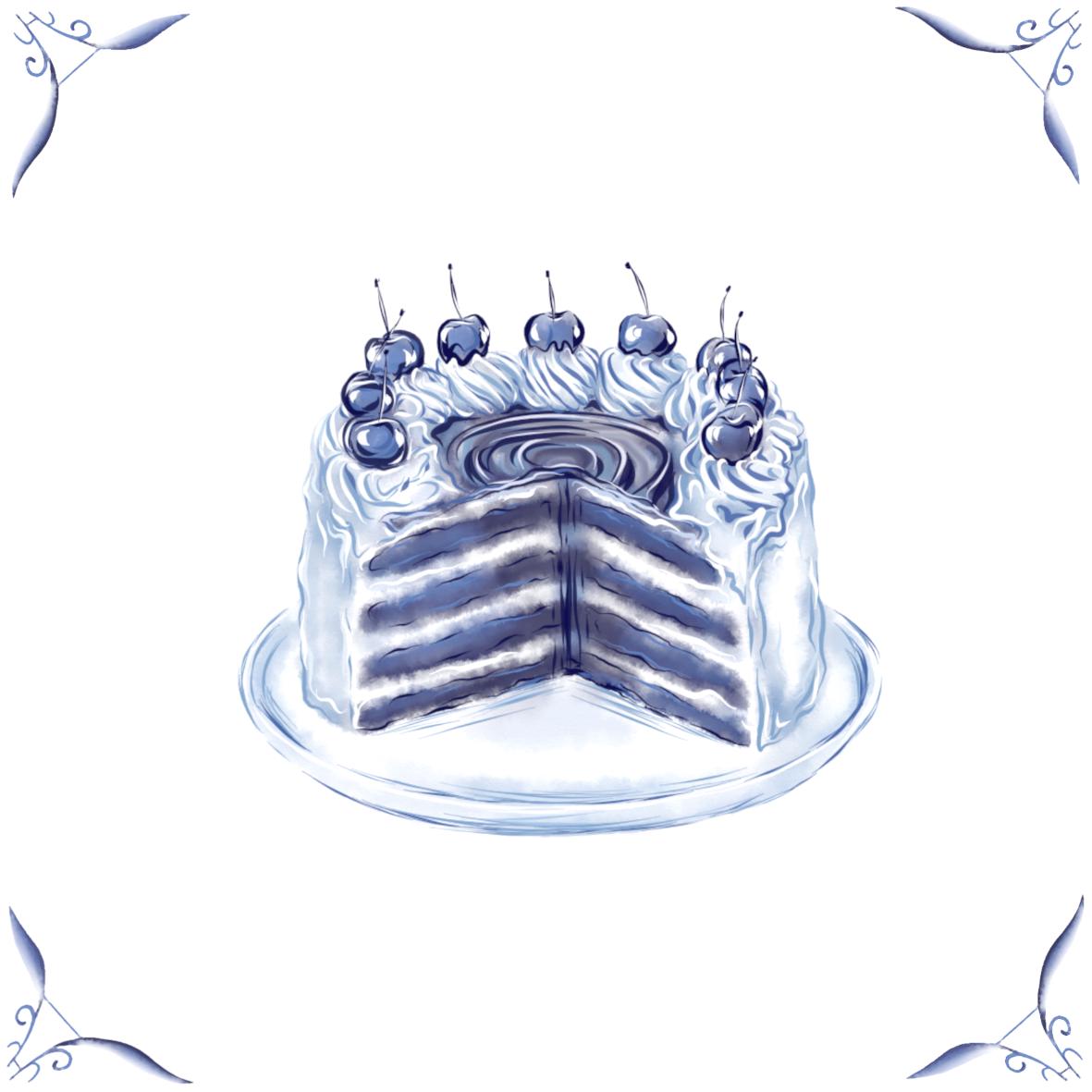 Delft Blue Ceramic Tile- Gateaux Cake︱Bathroom Tile, Splashback, Kitchen Tiles, Modern Dutch Style