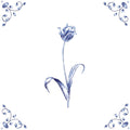 Delft Blue Ceramic Tile- Tulip︱Bathroom Tile, Splashback, Kitchen Tiles, Modern Dutch Style