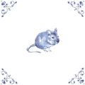 Delft Blue Ceramic Tile- Mouse︱Bathroom Tile, Splashback, Kitchen Tiles, Modern Dutch Style