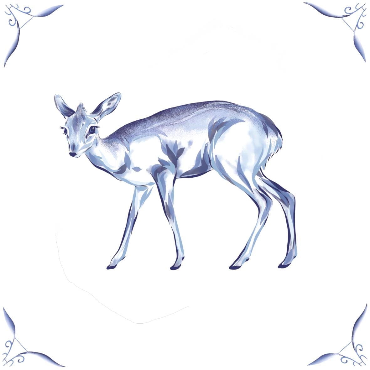 Delft Blue Ceramic Tile- Dik-Dik︱Bathroom Tile, Splashback, Kitchen Tiles, Modern Dutch Style