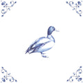 Delft Blue Ceramic Tile- Mallard Duck︱Bathroom Tile, Splashback, Kitchen Tiles, Modern Dutch Style