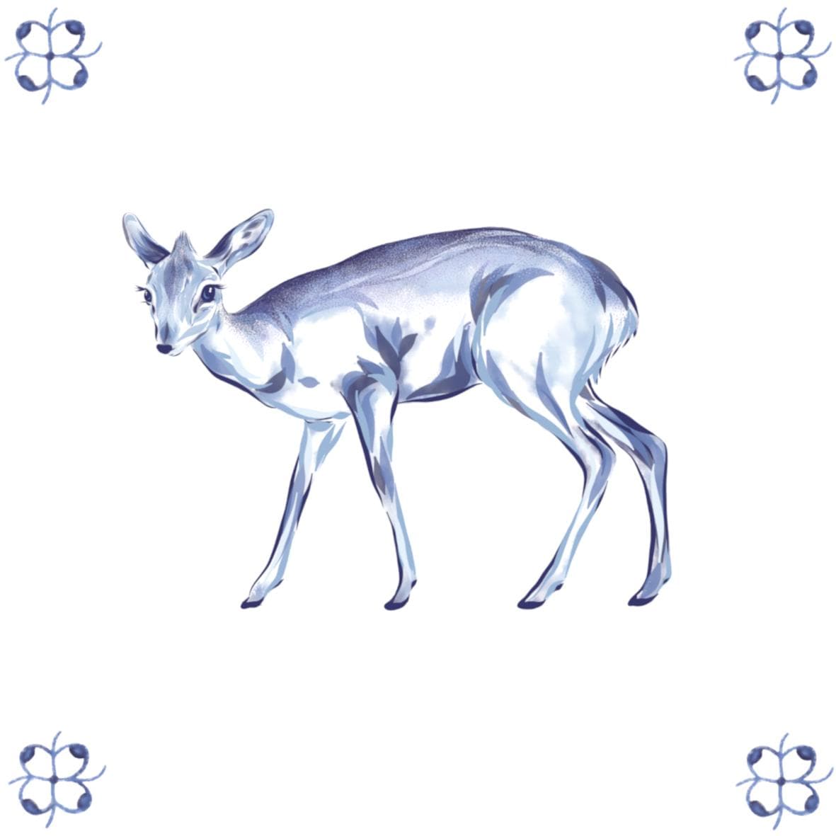 Delft Blue Ceramic Tile- Dik-Dik︱Bathroom Tile, Splashback, Kitchen Tiles, Modern Dutch Style
