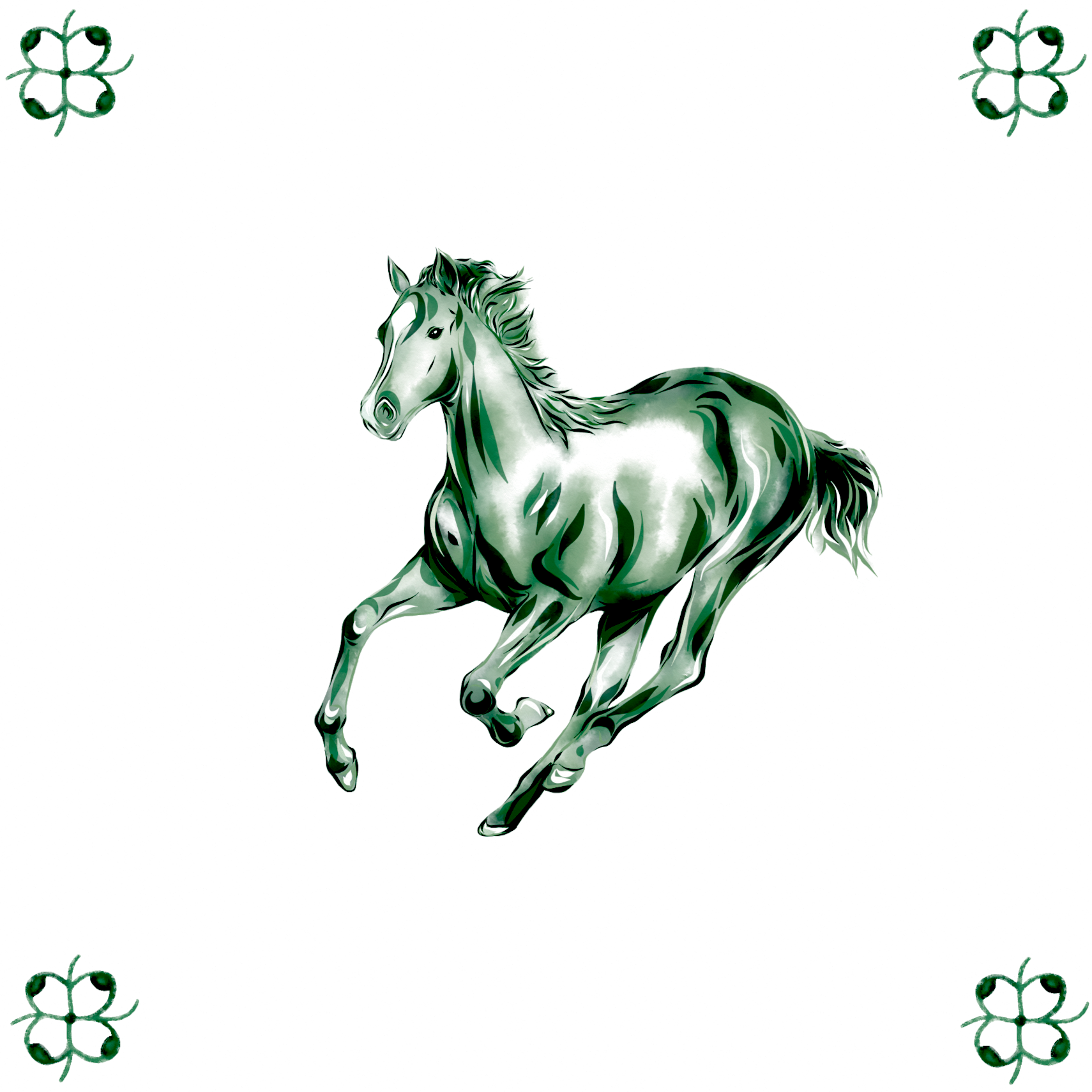 Delft Blue Ceramic Tile- Horse︱Bathroom Tile, Splashback, Kitchen Tiles, Modern Dutch Style