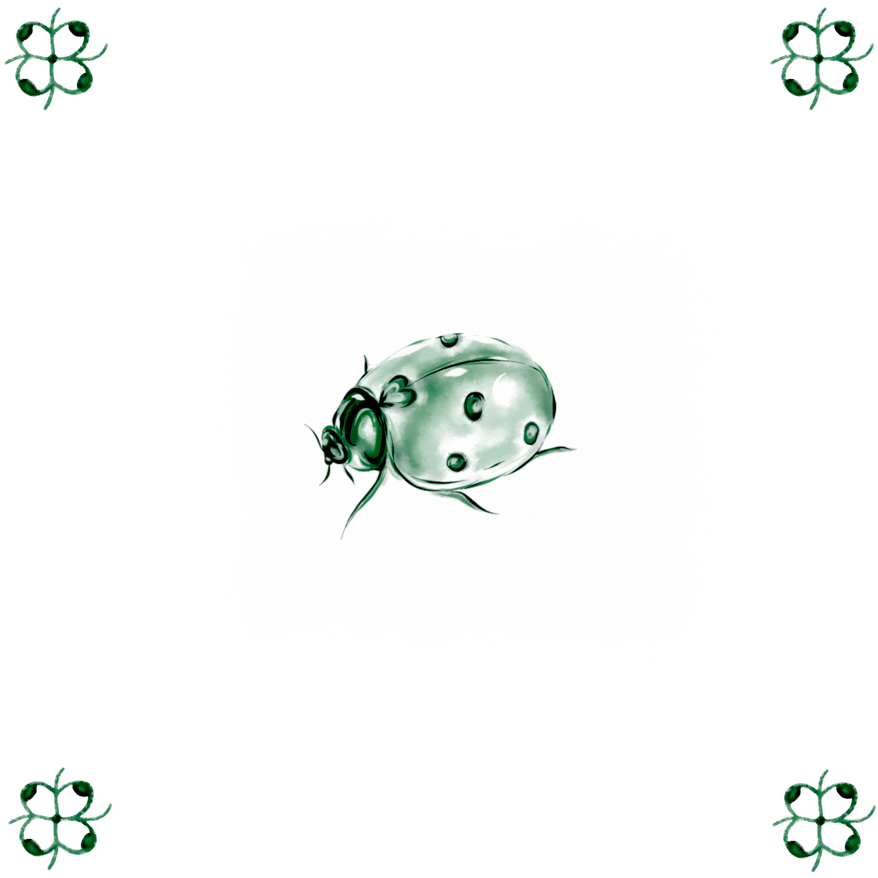 Delft Blue Ceramic Tile- Ladybird︱Bathroom Tile, Splashback, Kitchen Tiles, Modern Dutch Style