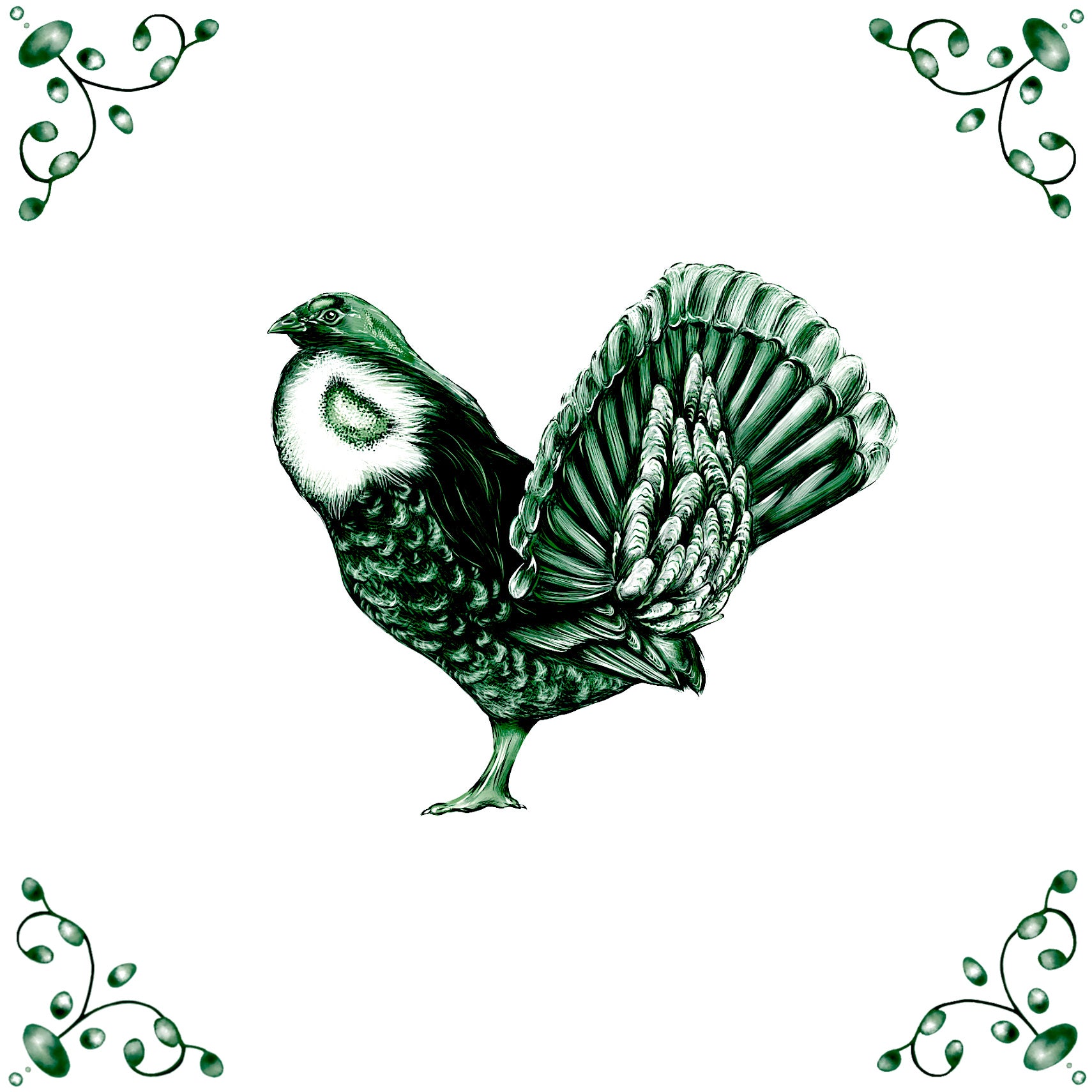 Delft Blue Ceramic Tile- Blue Grouse︱Bathroom Tile, Splashback, Kitchen Tiles, Modern Dutch Style