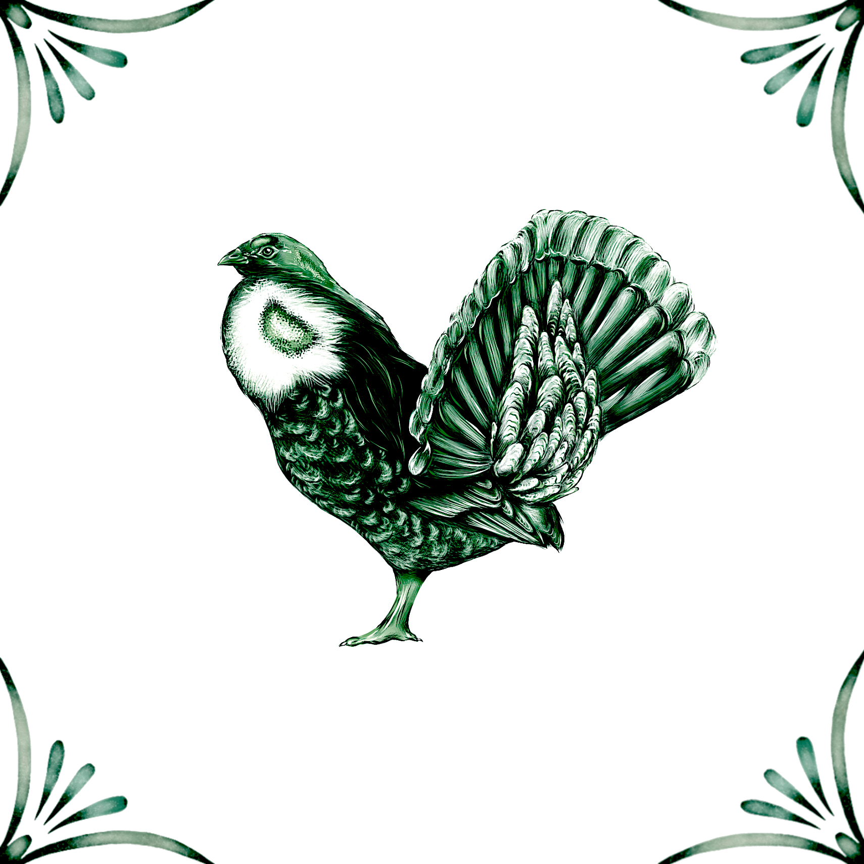Delft Blue Ceramic Tile- Blue Grouse︱Bathroom Tile, Splashback, Kitchen Tiles, Modern Dutch Style