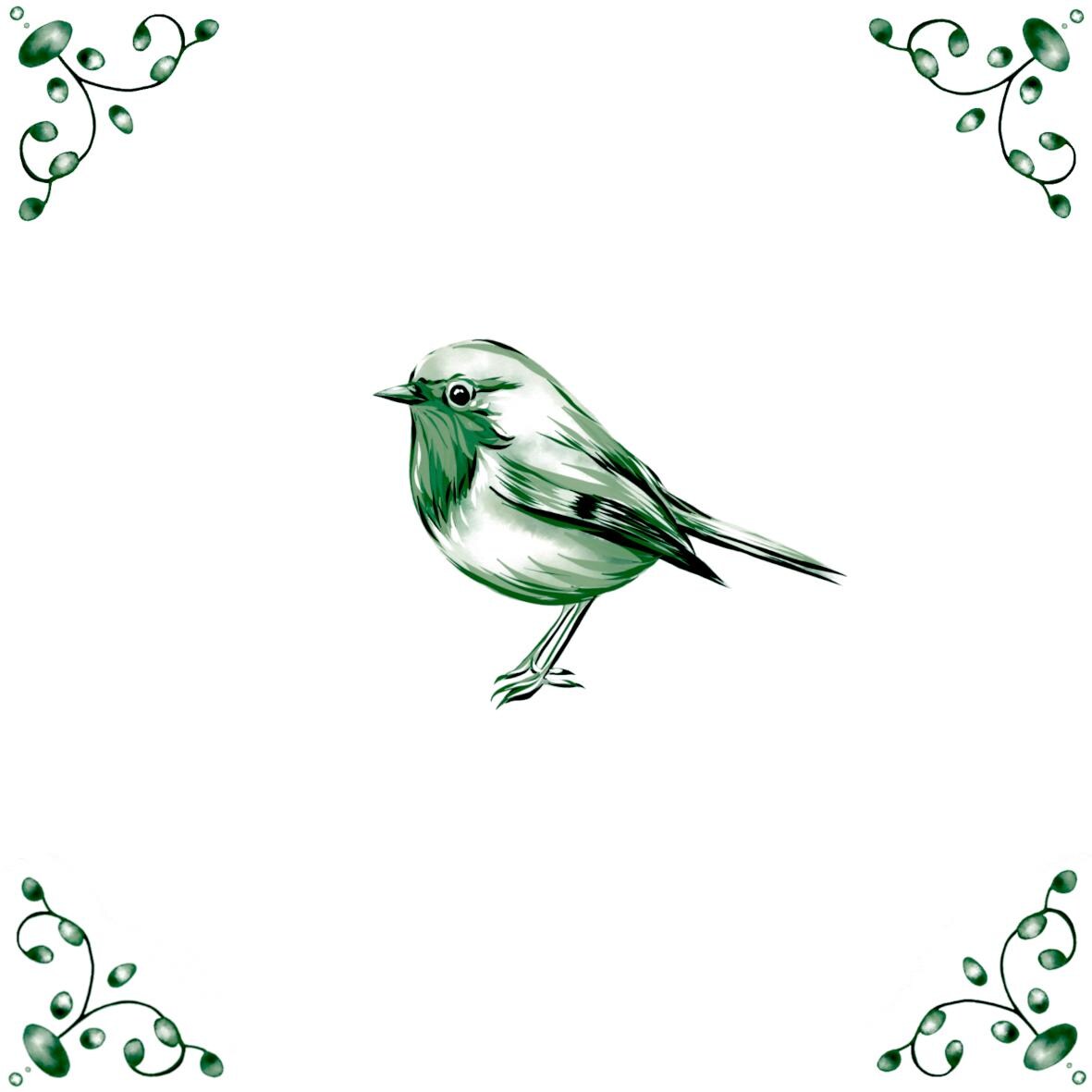 Delft Blue Ceramic Tile- Robin︱Bathroom Tile, Splashback, Kitchen Tiles, Modern Dutch Style
