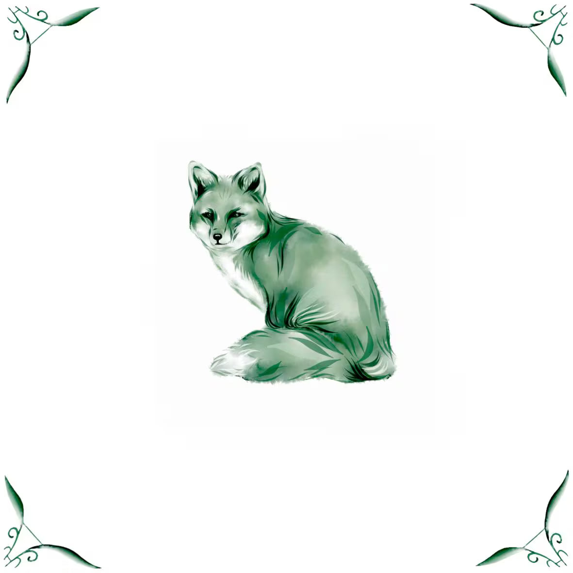 Delft Blue Ceramic Tile- Fox︱Bathroom Tile, Splashback, Kitchen Tiles, Modern Dutch Style