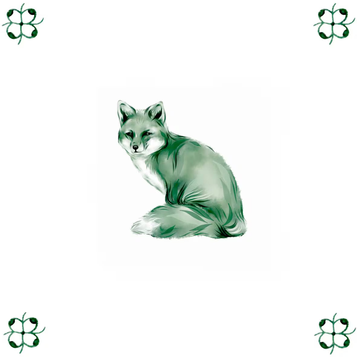 Delft Blue Ceramic Tile- Fox︱Bathroom Tile, Splashback, Kitchen Tiles, Modern Dutch Style