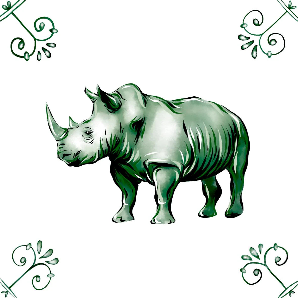 Delft Blue Ceramic Tile- Rhino︱Bathroom Tile, Splashback, Kitchen Tiles, Modern Dutch Style