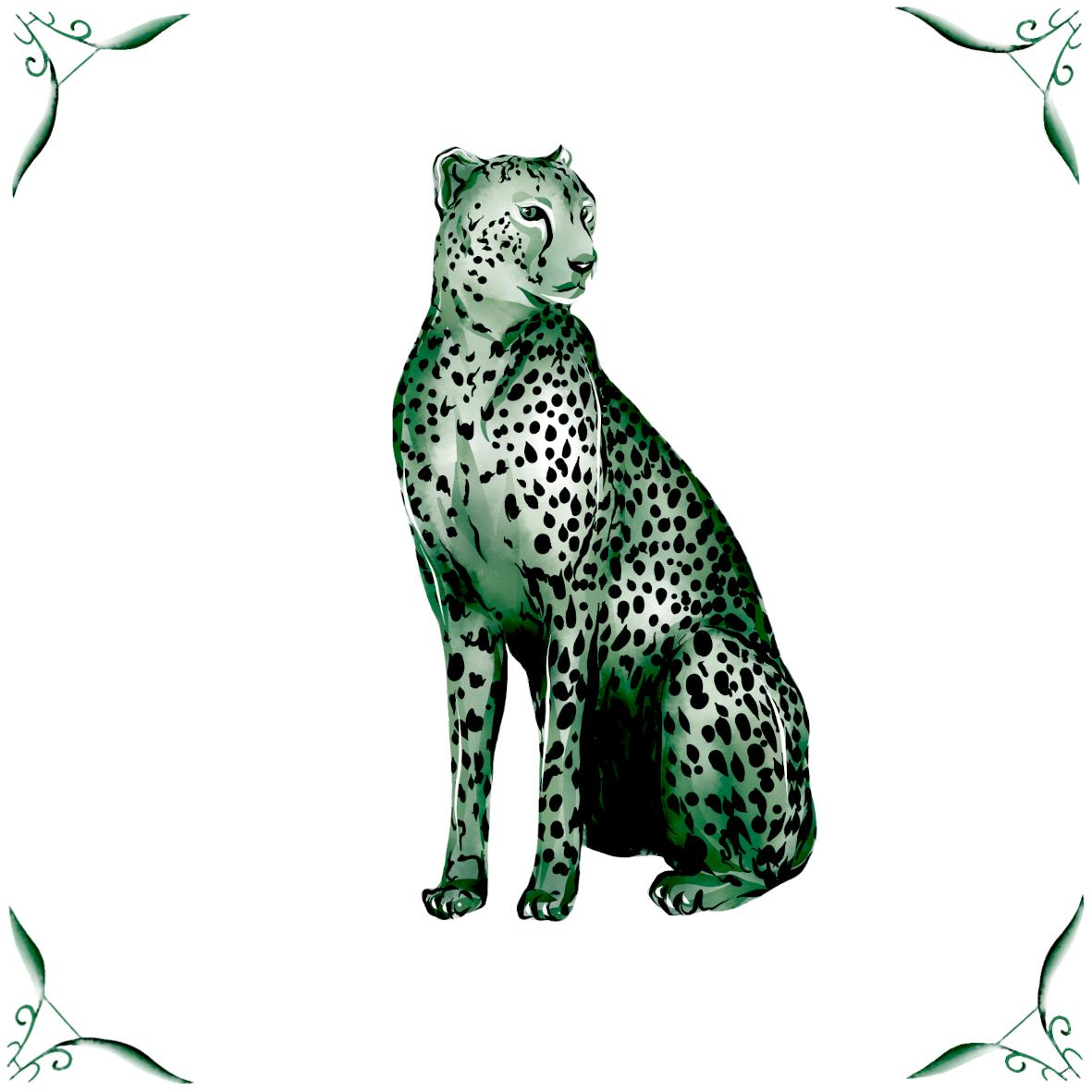 Delft Blue Ceramic Tile- Cheetah︱Bathroom Tile, Splashback, Kitchen Tiles, Modern Dutch Style