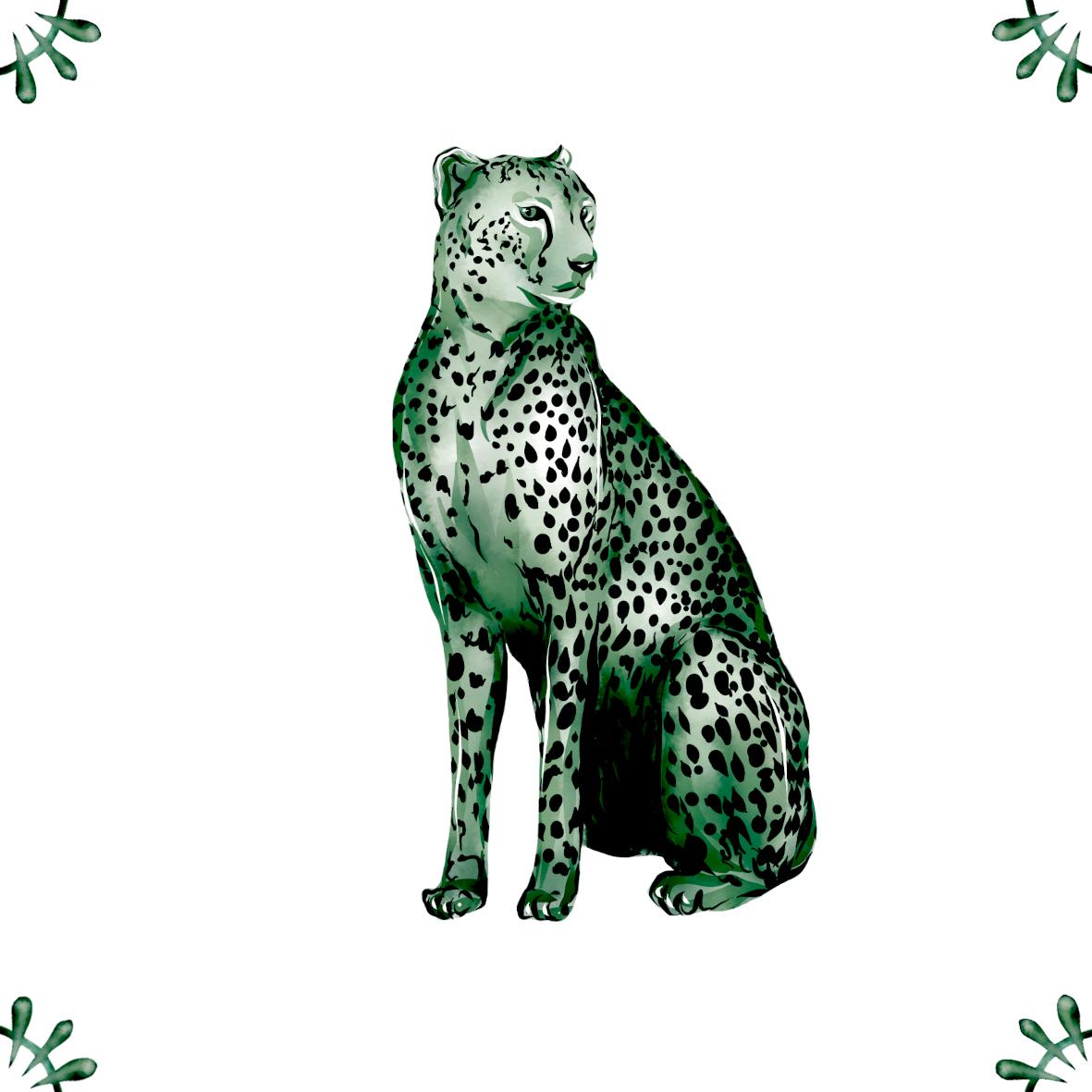 Delft Blue Ceramic Tile- Cheetah︱Bathroom Tile, Splashback, Kitchen Tiles, Modern Dutch Style