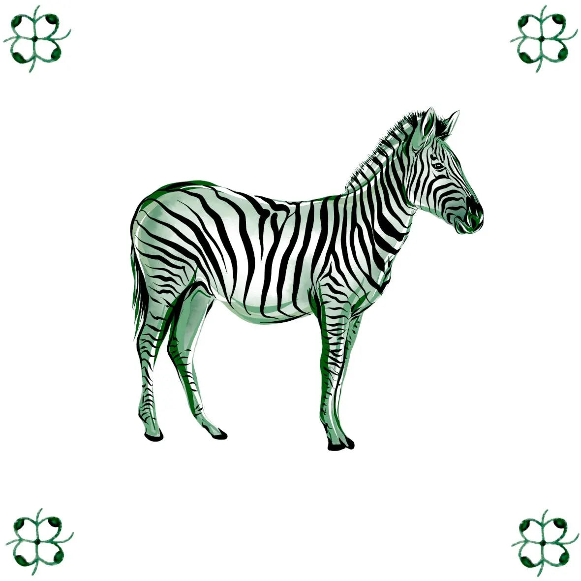 Delft Blue Ceramic Tile- Zebra︱Bathroom Tile, Splashback, Kitchen Tiles, Modern Dutch Style