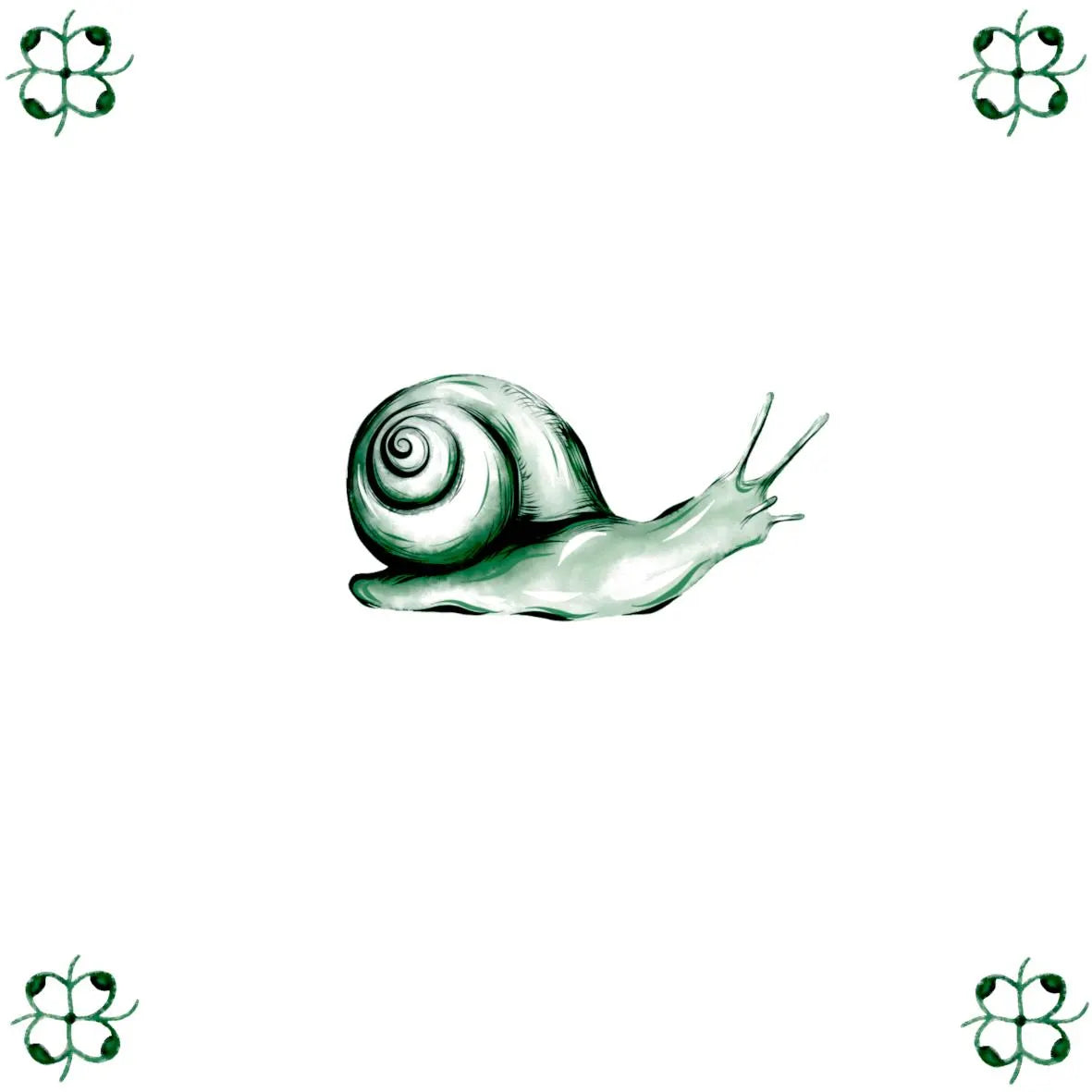 Delft Blue Ceramic Tile- Snail︱Bathroom Tile, Splashback, Kitchen Tiles, Modern Dutch Style