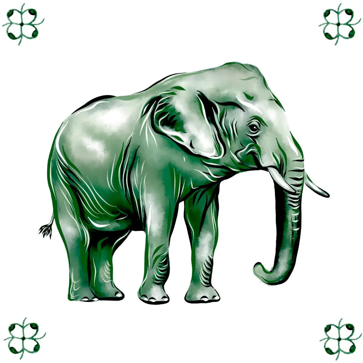 Delft Blue Ceramic Tile- Asian Elephant︱Bathroom Tile, Splashback, Kitchen Tiles, Modern Dutch Style
