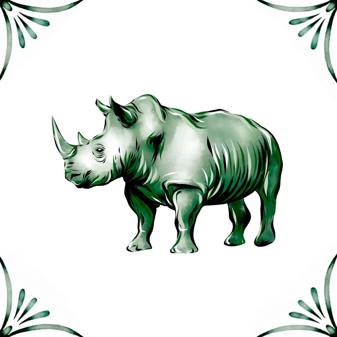 Delft Blue Ceramic Tile- Rhino︱Bathroom Tile, Splashback, Kitchen Tiles, Modern Dutch Style