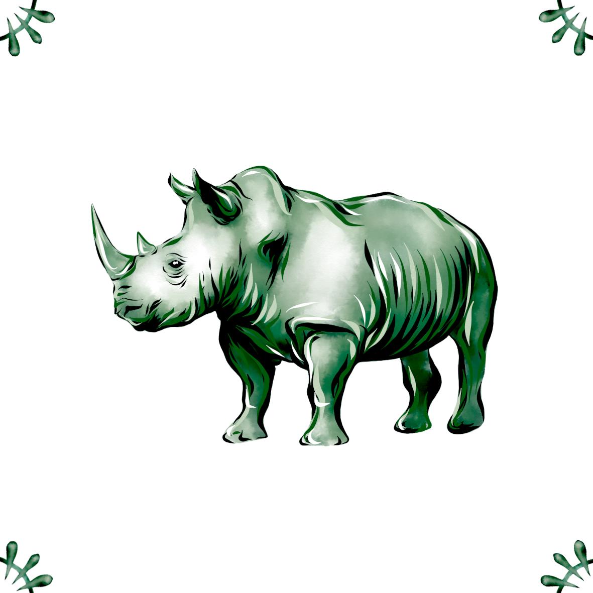 Delft Blue Ceramic Tile- Rhino︱Bathroom Tile, Splashback, Kitchen Tiles, Modern Dutch Style