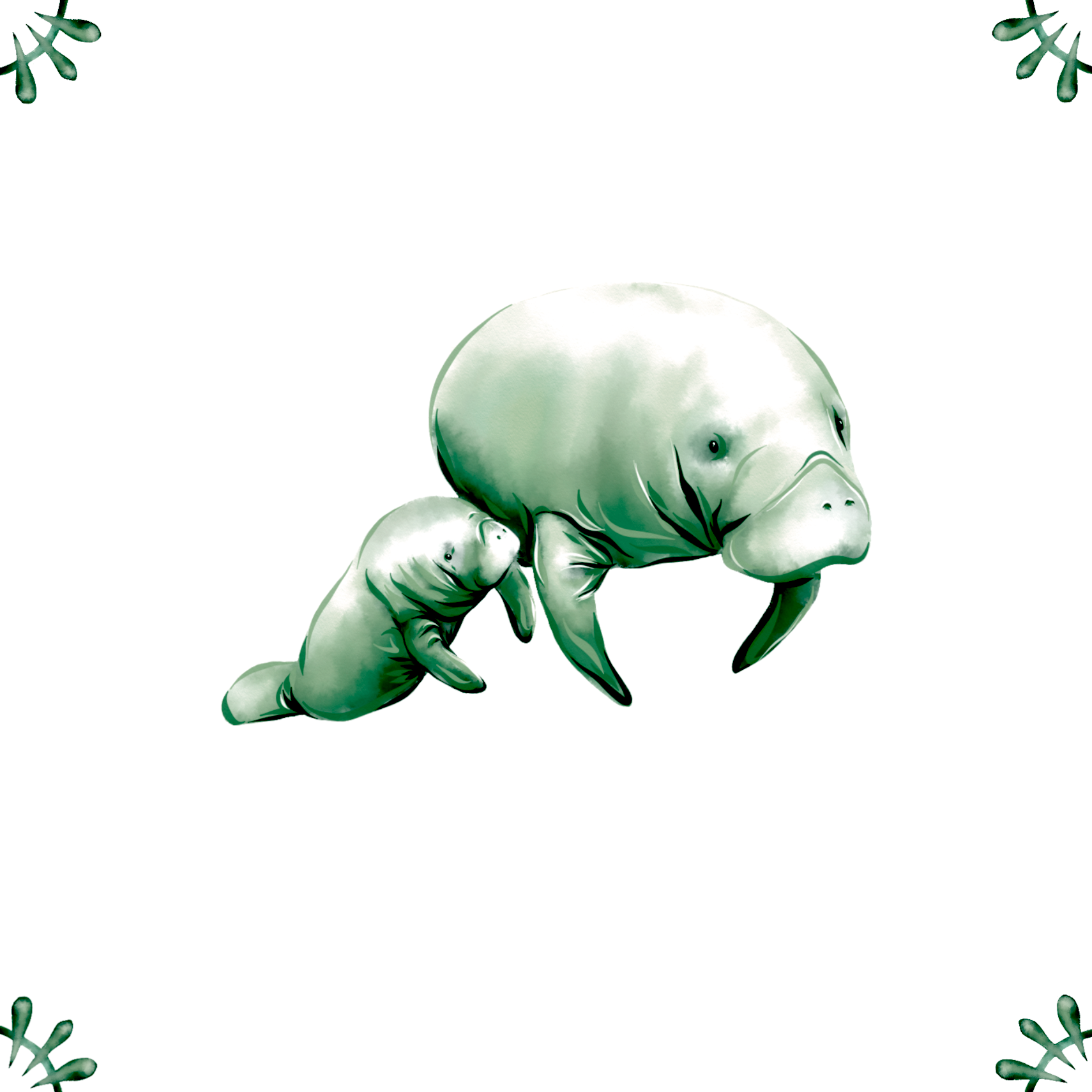 Delft Blue Ceramic Tile- Manatee︱Bathroom Tile, Splashback, Kitchen Tiles, Modern Dutch Style