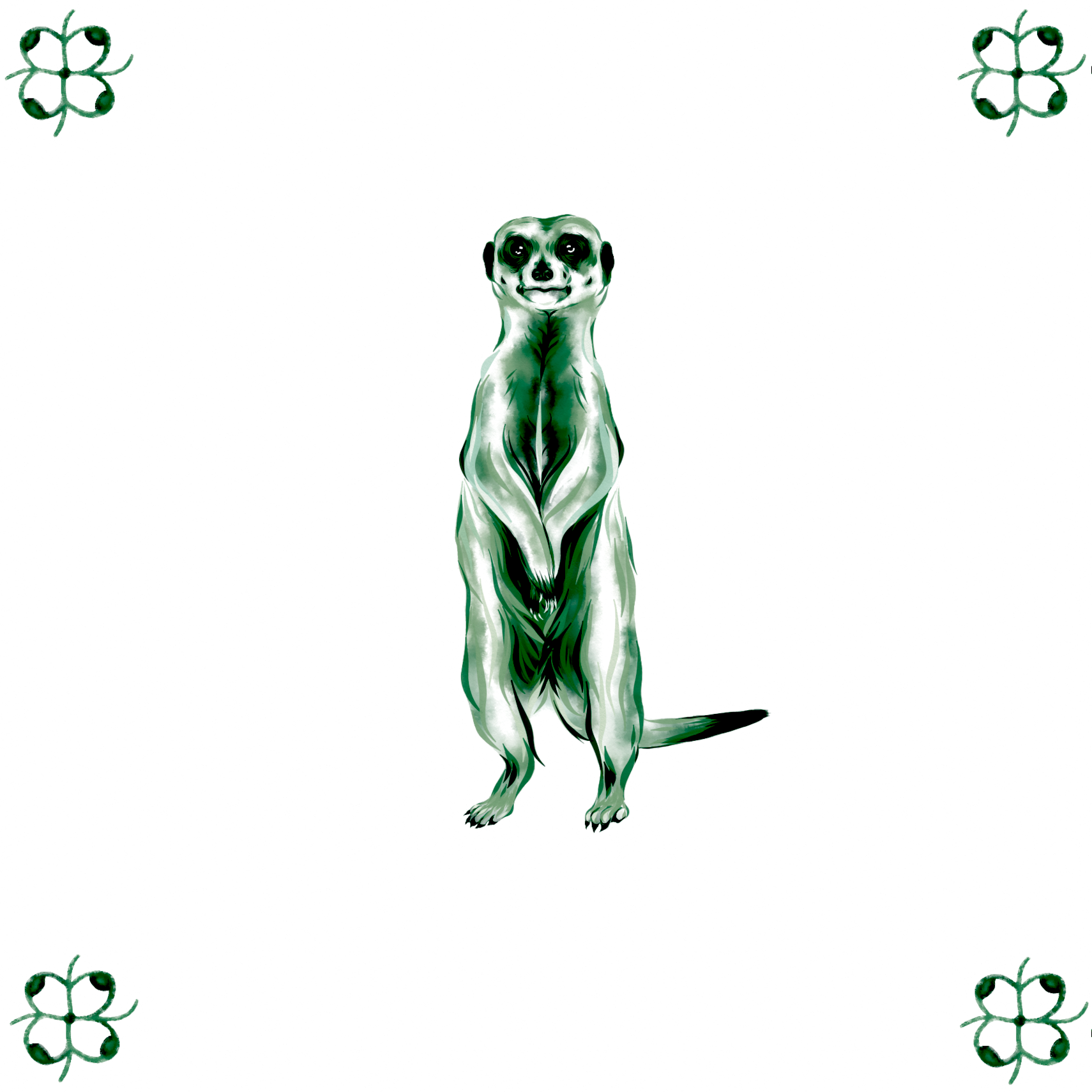 Delft Blue Ceramic Tile- Meerkat︱Bathroom Tile, Splashback, Kitchen Tiles, Modern Dutch Style