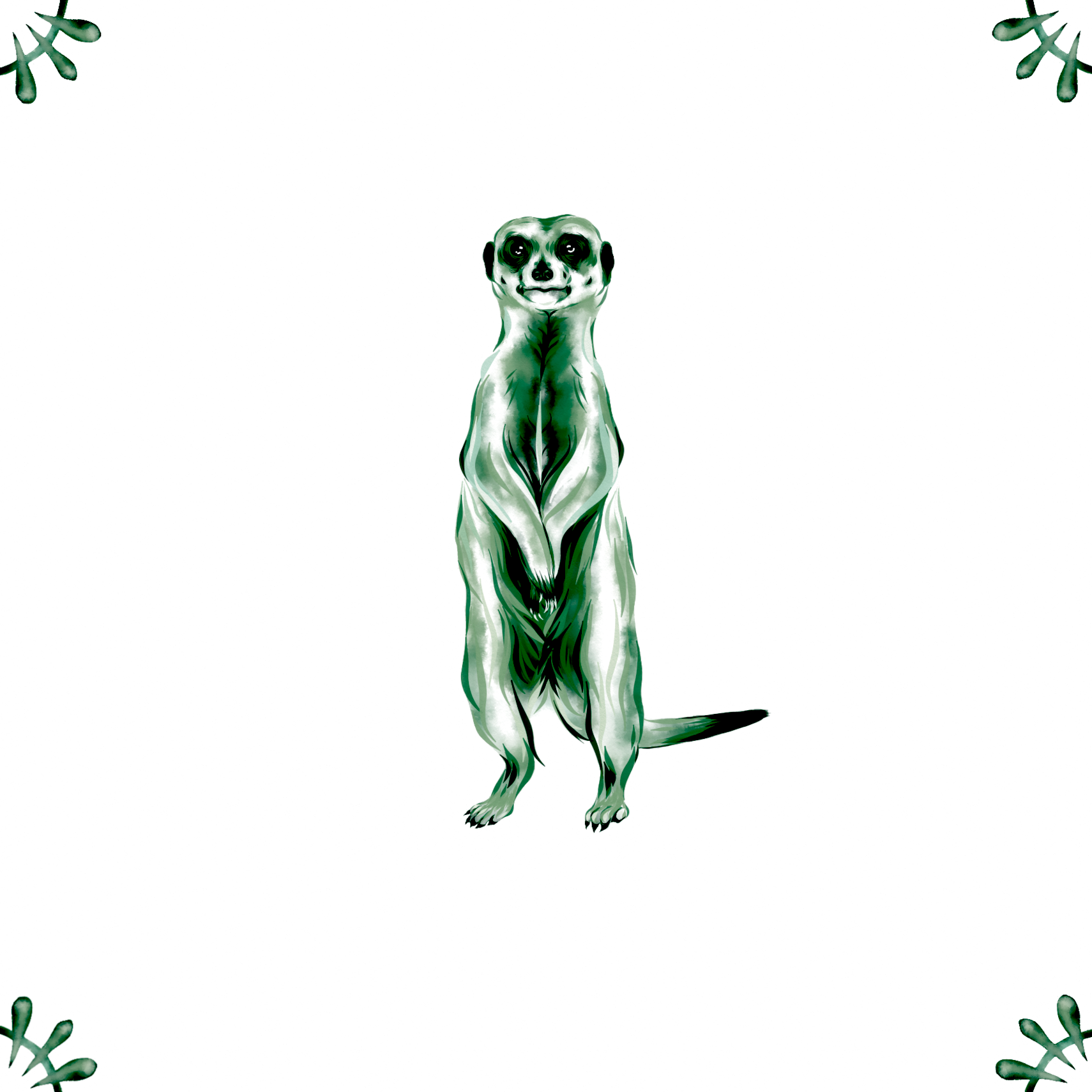 Delft Blue Ceramic Tile- Meerkat︱Bathroom Tile, Splashback, Kitchen Tiles, Modern Dutch Style