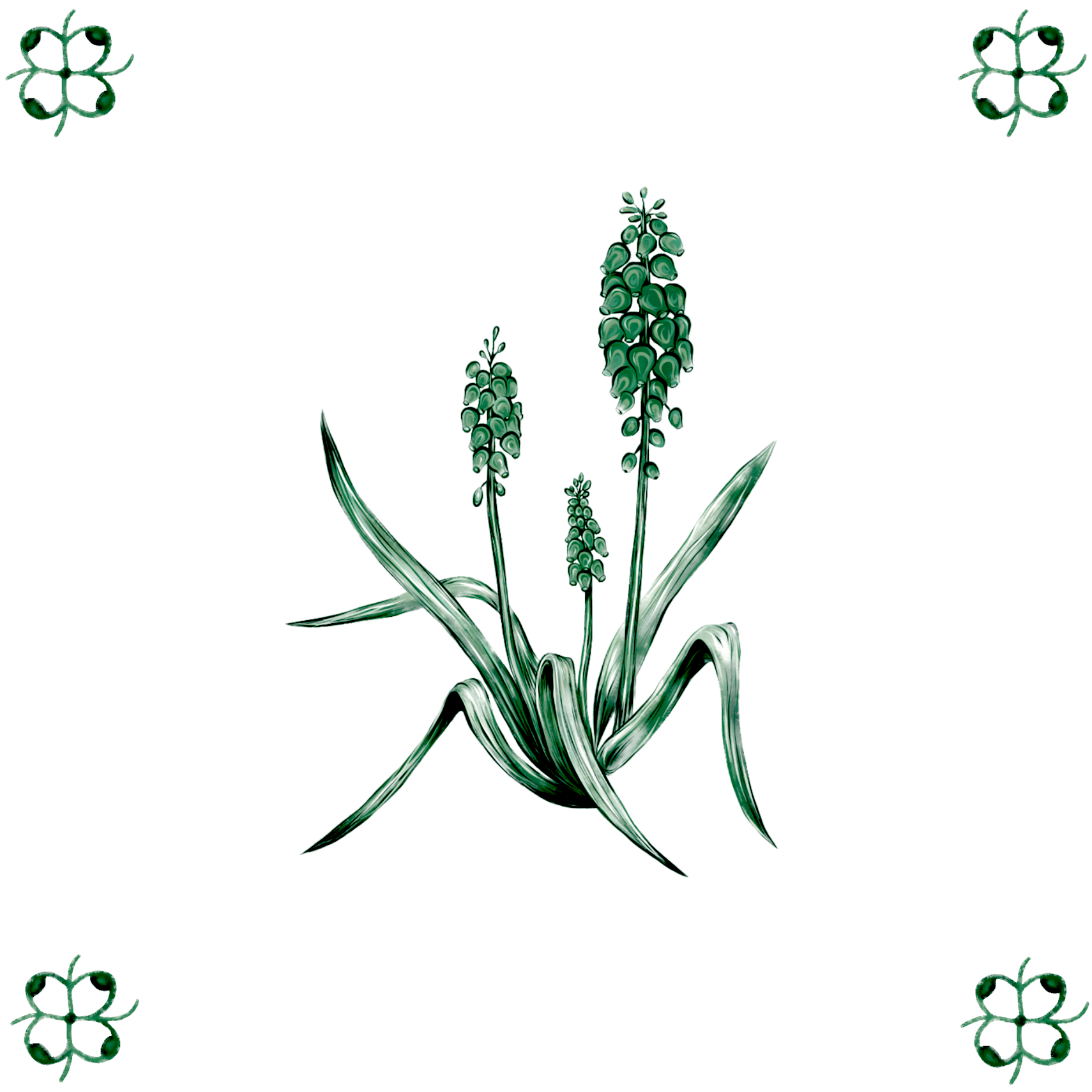 Delft Blue Ceramic Tile- Muscari︱Bathroom Tile, Splashback, Kitchen Tiles, Modern Dutch Style