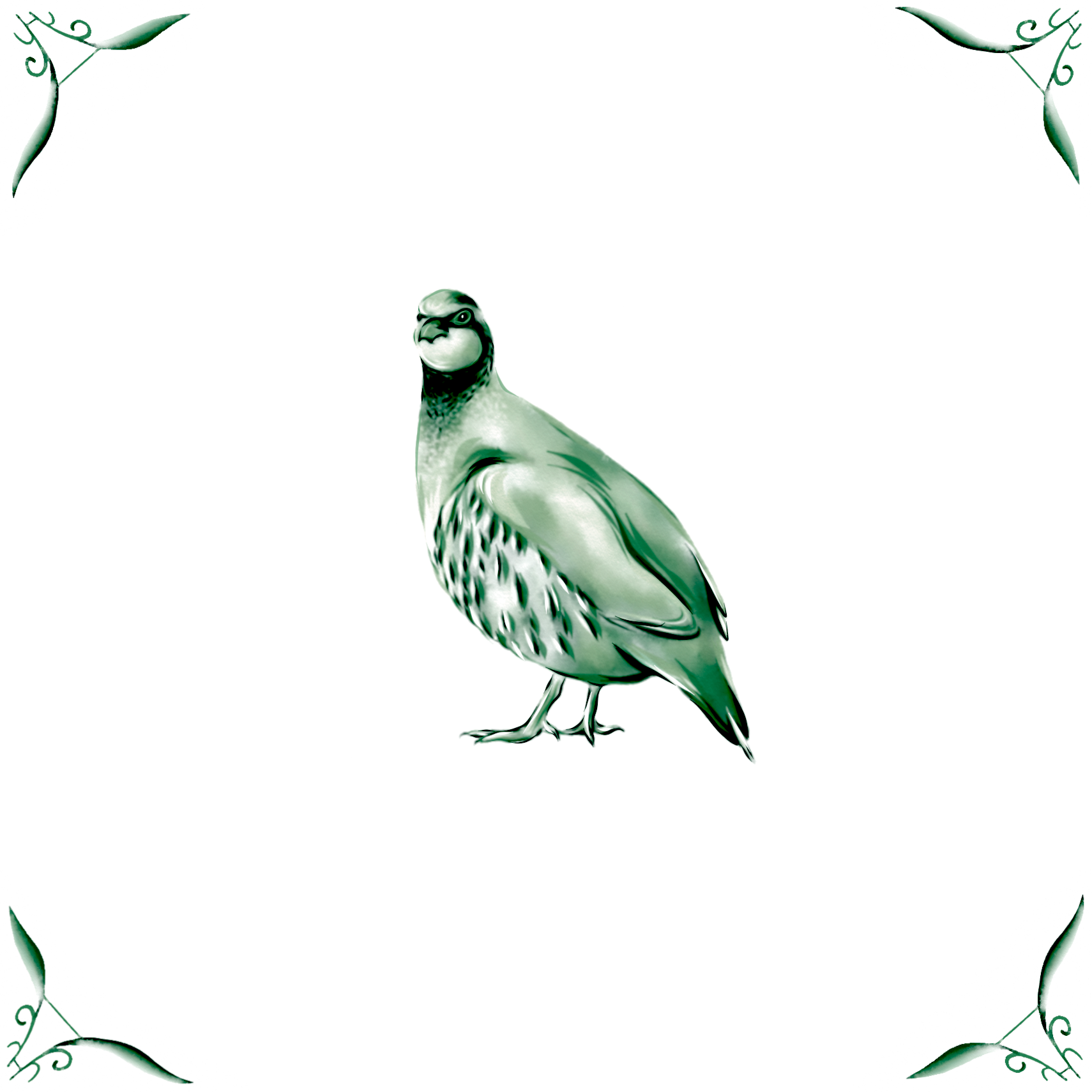 Delft Blue Ceramic Tile- Partridge︱Bathroom Tile, Splashback, Kitchen Tiles, Modern Dutch Style