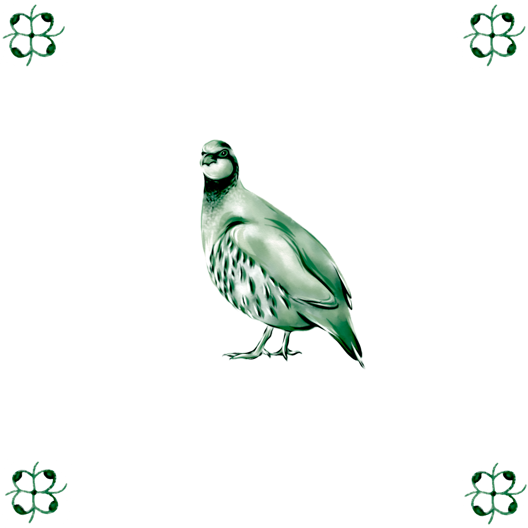 Delft Blue Ceramic Tile- Partridge︱Bathroom Tile, Splashback, Kitchen Tiles, Modern Dutch Style