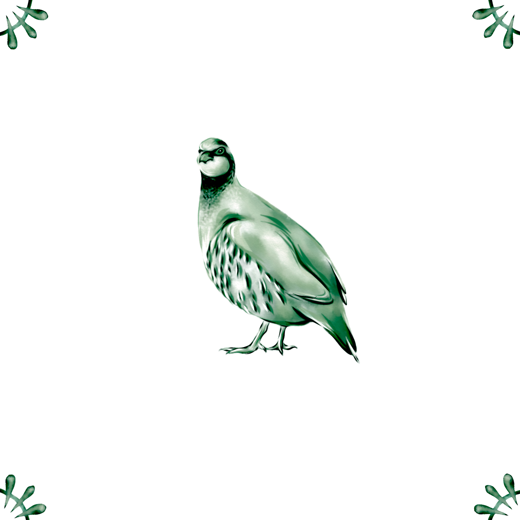 Delft Blue Ceramic Tile- Partridge︱Bathroom Tile, Splashback, Kitchen Tiles, Modern Dutch Style