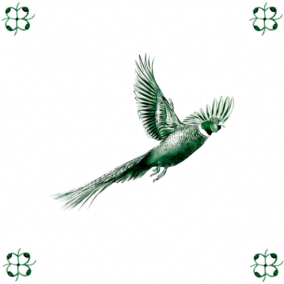 Delft Blue Ceramic Tile- Flying Pheasant︱Bathroom Tile, Splashback, Kitchen Tiles, Modern Dutch Style