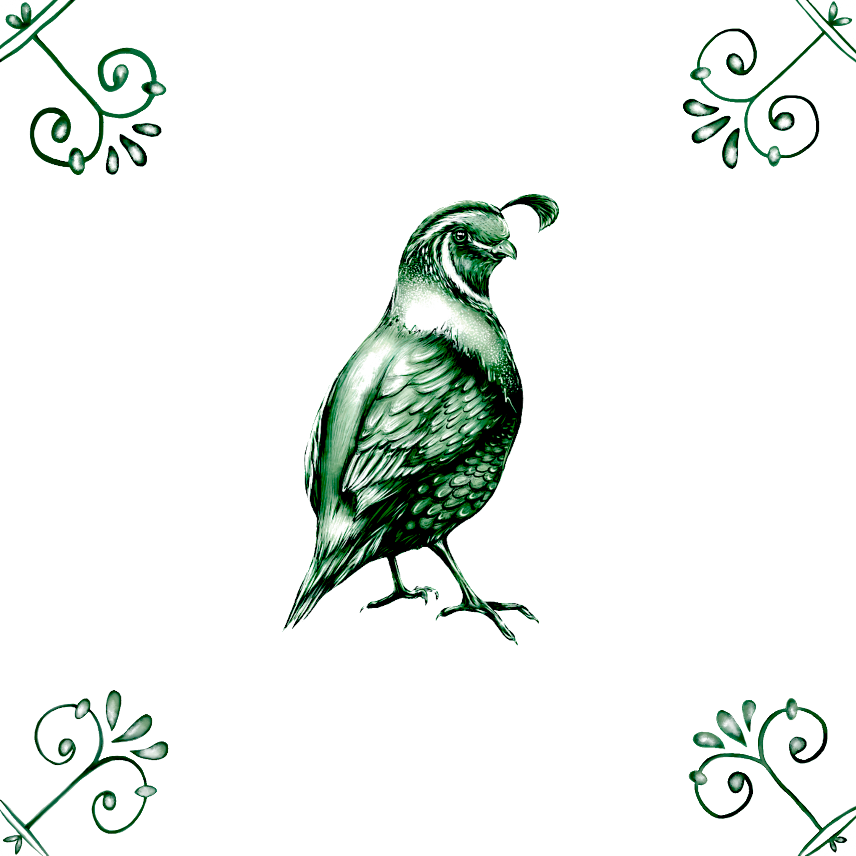 Delft Blue Ceramic Tile- Quail︱Bathroom Tile, Splashback, Kitchen Tiles, Modern Dutch Style