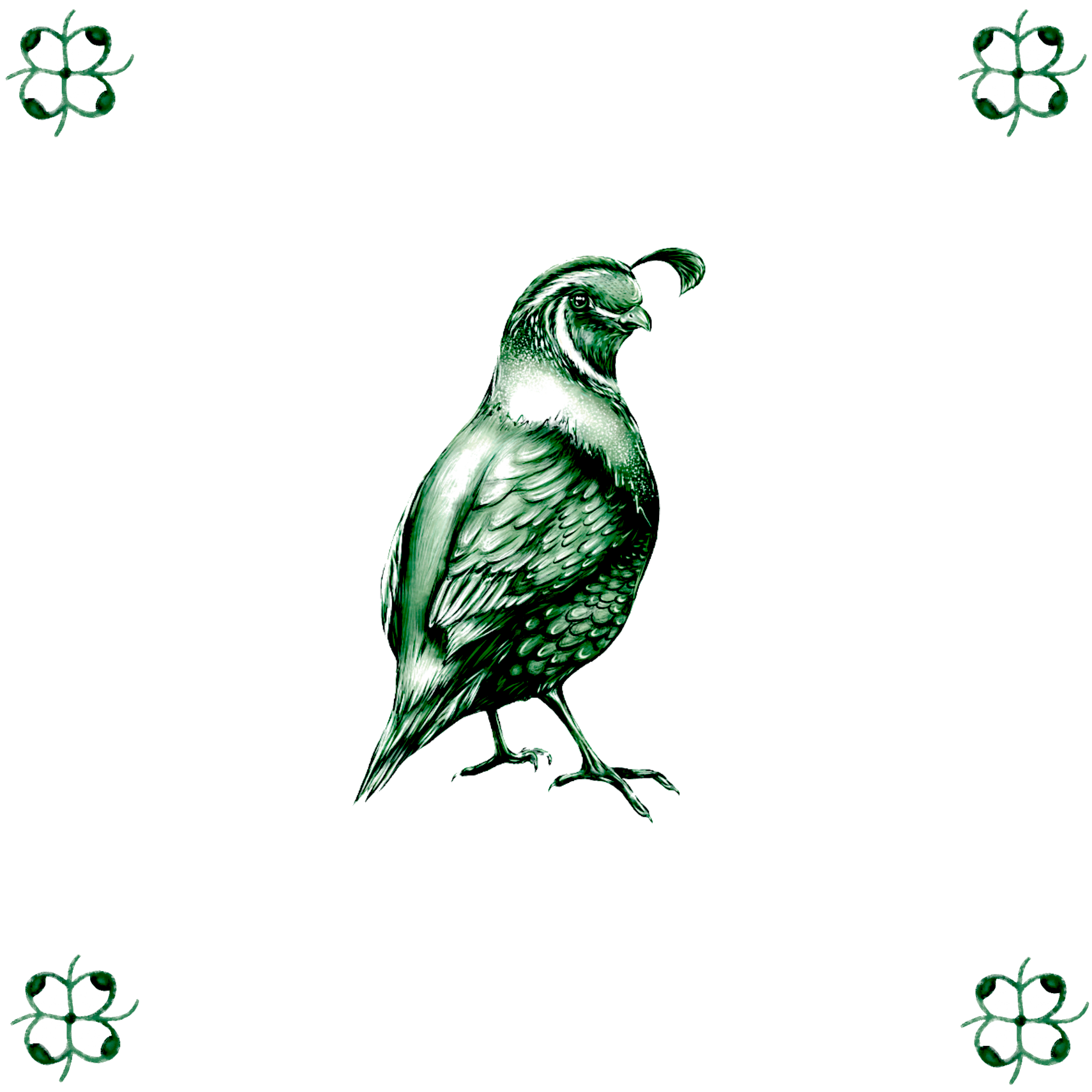 Delft Blue Ceramic Tile- Quail︱Bathroom Tile, Splashback, Kitchen Tiles, Modern Dutch Style