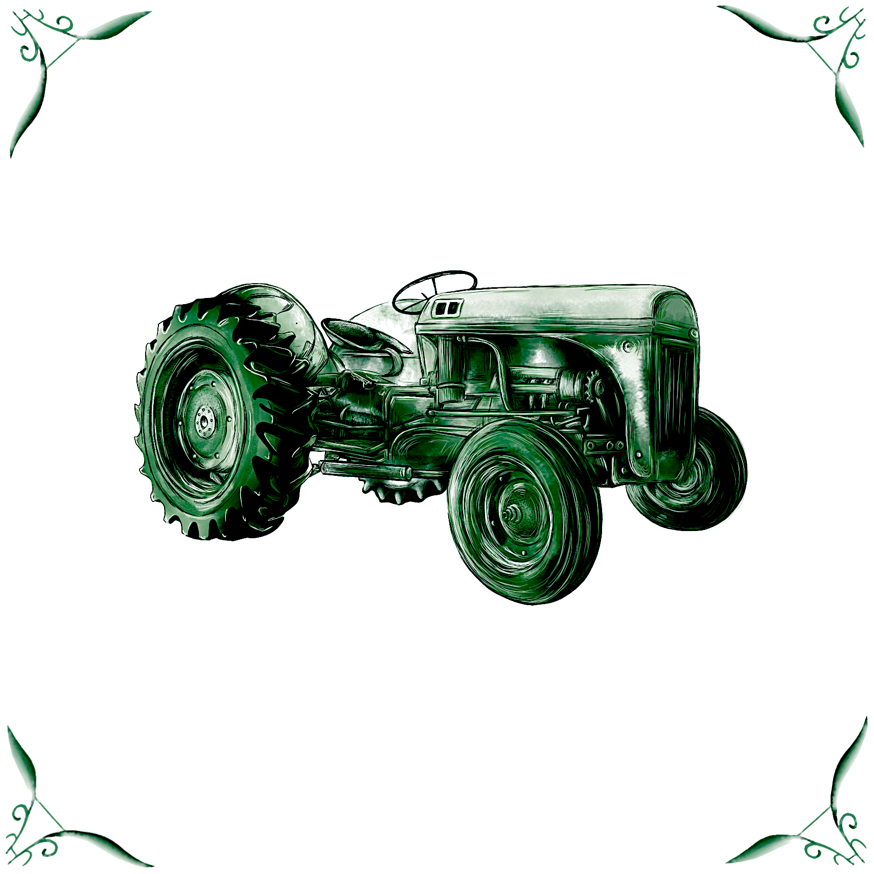 Delft Blue Ceramic Tile- Tractor︱Bathroom Tile, Splashback, Kitchen Tiles, Modern Dutch Style
